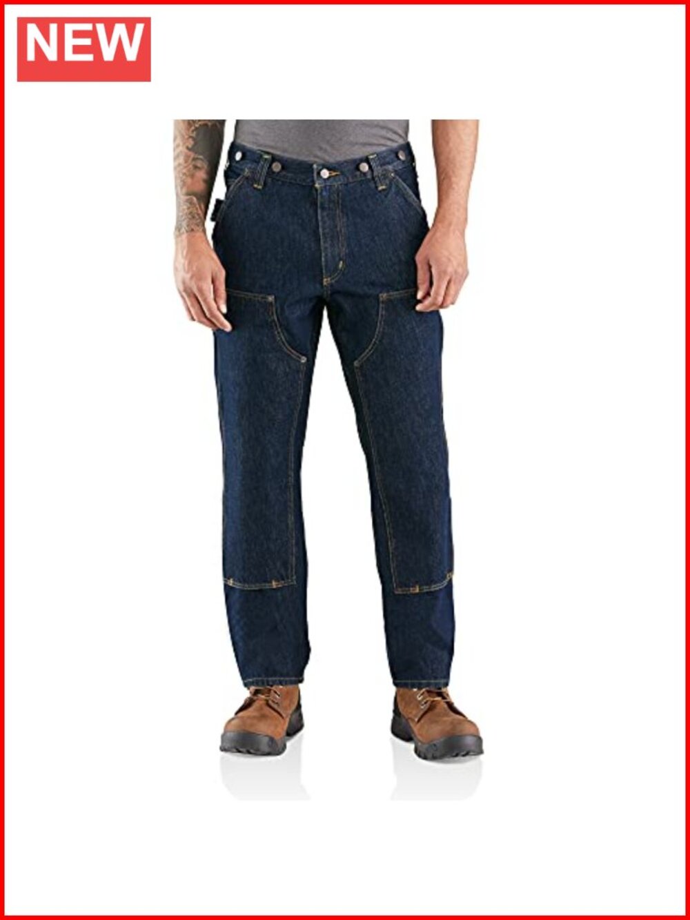 Men's Relaxed Straight Rugged Flex Double-Front Denim Logger Pants